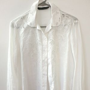Beautiful white Zara embroidery shirt